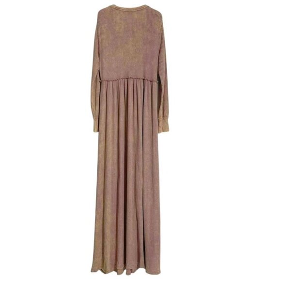 NEW Free People Size Medium Marissa Henley Dress Maxi Waffle Knit - Picture 6 of 12